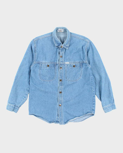 Vintage Y2K Calvin Klein Medium Wash Denim Shirt - M