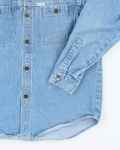 Vintage Y2K Calvin Klein Medium Wash Denim Shirt - M