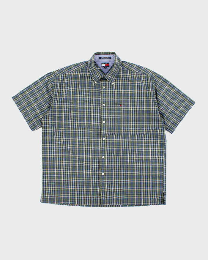 Vintage 90s Tommy Hilfiger Checked Short Sleeve Shirt - XL