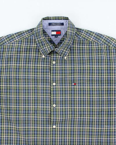 Vintage 90s Tommy Hilfiger Checked Short Sleeve Shirt - XL