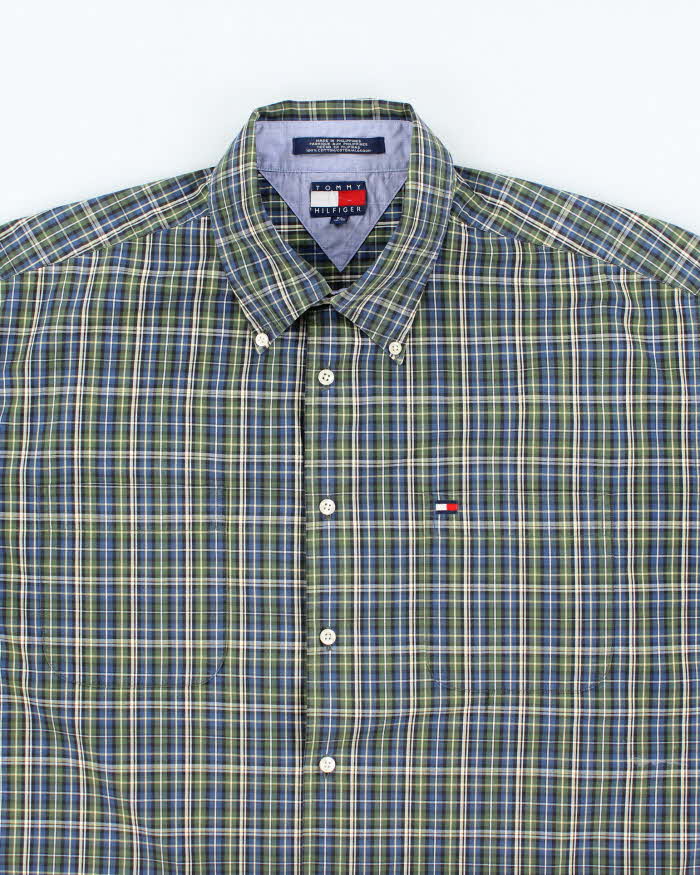 Vintage 90s Tommy Hilfiger Checked Short Sleeve Shirt - XL
