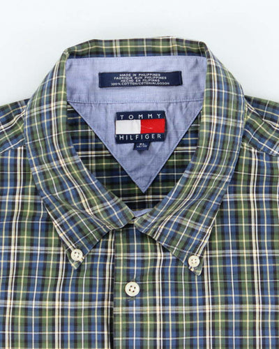 Vintage 90s Tommy Hilfiger Checked Short Sleeve Shirt - XL