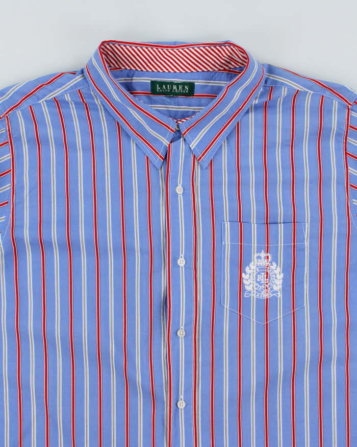 Vintage 2000's Ralph Lauren Embroidered Crest Striped Shirt - L
