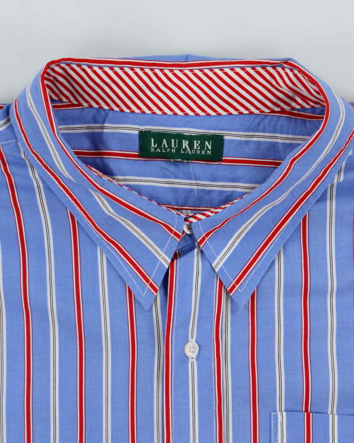 Vintage 2000's Ralph Lauren Embroidered Crest Striped Shirt - L