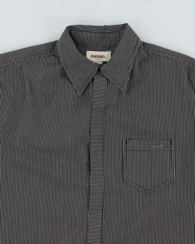 Vintage Y2K Diesel Fine Striped Long Sleeve Shirt - XS