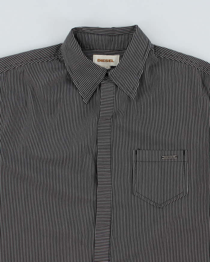 Vintage Y2K Diesel Fine Striped Long Sleeve Shirt - XS