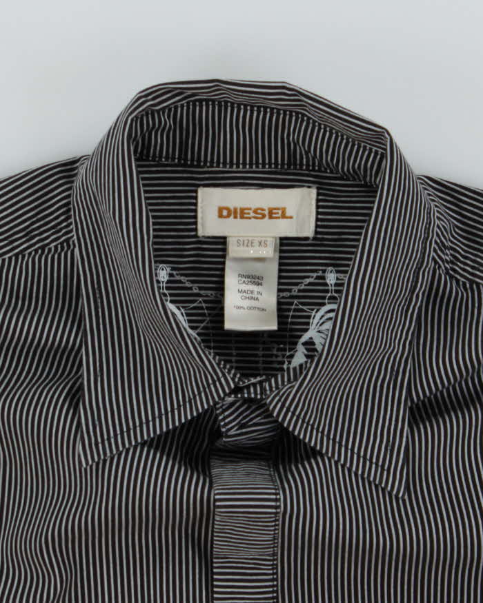 Vintage Y2K Diesel Fine Striped Long Sleeve Shirt - XS