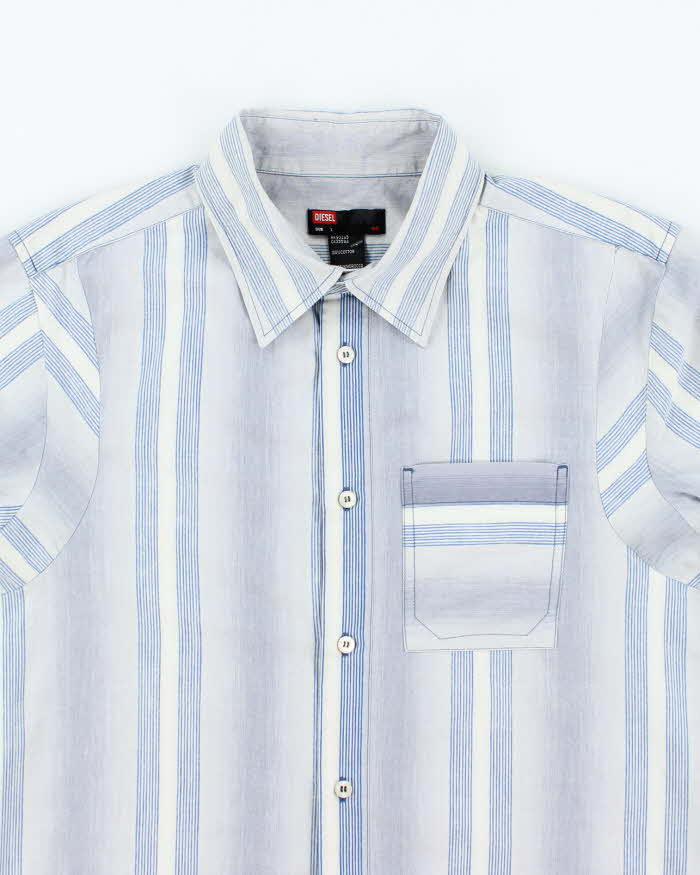 Vintage Y2K Diesel Striped Long Sleeve Shirt - L