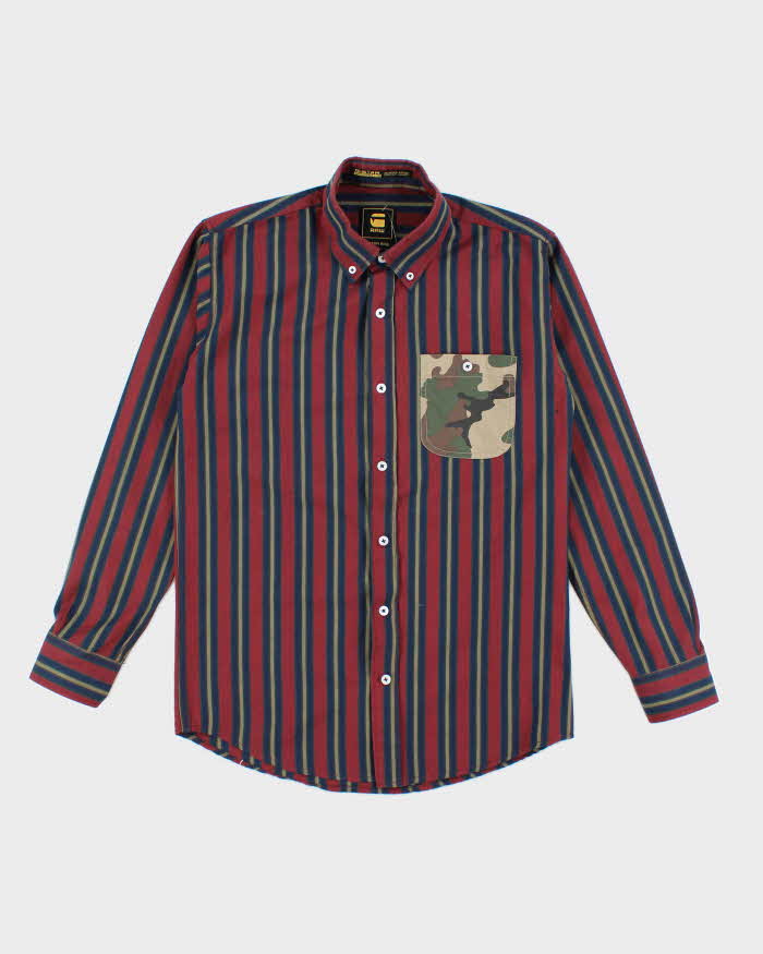 Vintage 2000's G-Star Raw Striped Camo Pocket Shirt - L