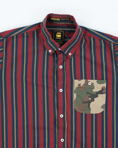 Vintage 2000's G-Star Raw Striped Camo Pocket Shirt - L