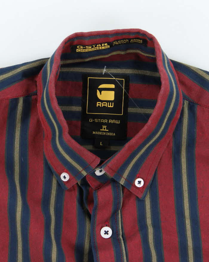 Vintage 2000's G-Star Raw Striped Camo Pocket Shirt - L