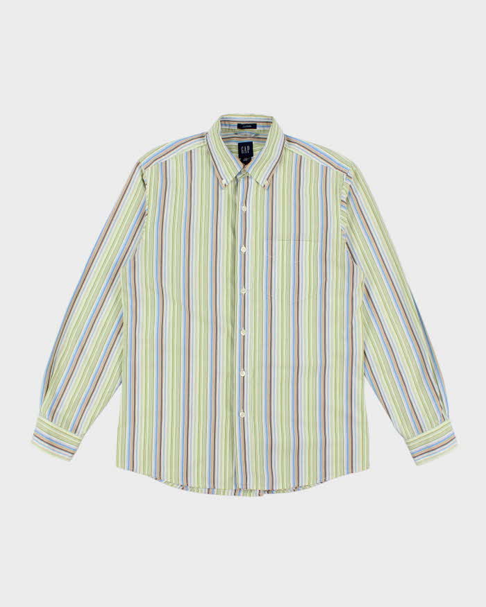 Vintage Y2K Gap Light Striped Long Sleeve Shirt - S