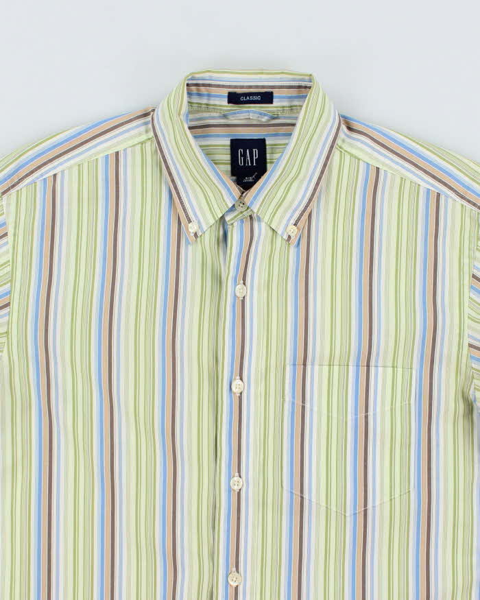 Vintage Y2K Gap Light Striped Long Sleeve Shirt - S