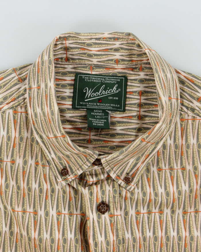 Vintage Woolrich Patterned Short Sleeve Shirt - L