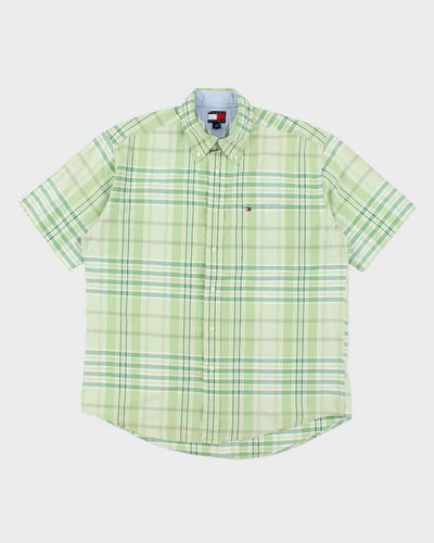 Vintage 90's Tommy Hilfiger Patterned Short Sleeve Shirt - L