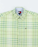 Vintage 90's Tommy Hilfiger Patterned Short Sleeve Shirt - L