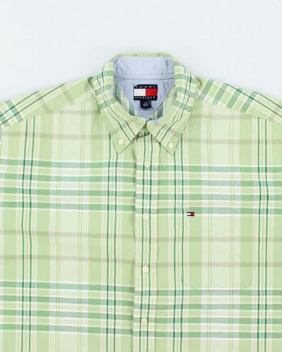 Vintage 90's Tommy Hilfiger Patterned Short Sleeve Shirt - L