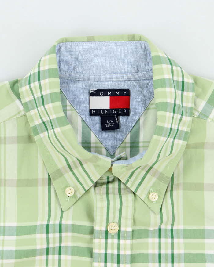 Vintage 90's Tommy Hilfiger Patterned Short Sleeve Shirt - L