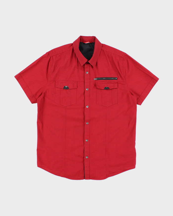 Vintage Y2K Guess Military Short Sleeve Utility Shirt - M