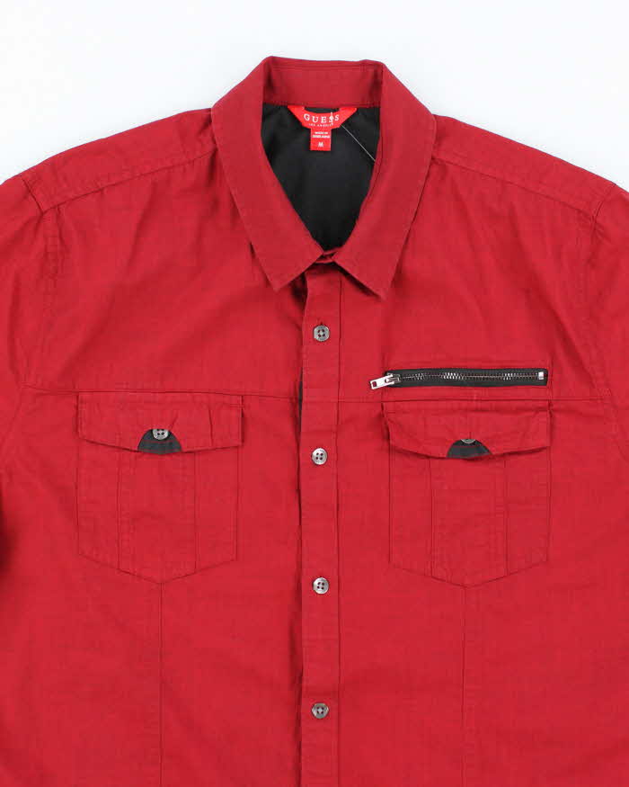 Vintage Y2K Guess Military Short Sleeve Utility Shirt - M