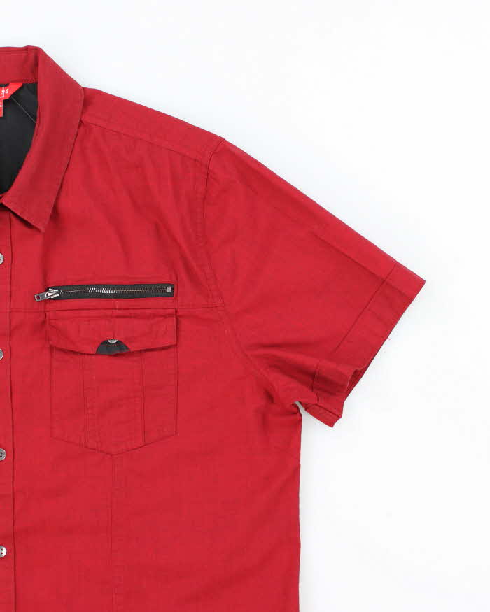 Vintage Y2K Guess Military Short Sleeve Utility Shirt - M