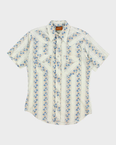 Vintage Western Atlantic Snap Button Patterned Western Shirt - M