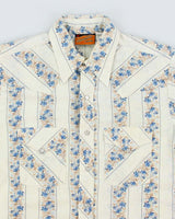 Vintage Western Atlantic Snap Button Patterned Western Shirt - M