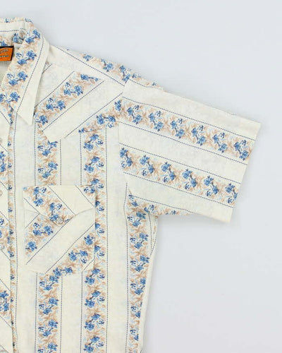 Vintage Western Atlantic Snap Button Patterned Western Shirt - M