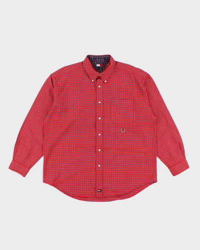 Vintage Y2K Tommy Hilfiger Oversized Patterned Flannel Shirt - XL