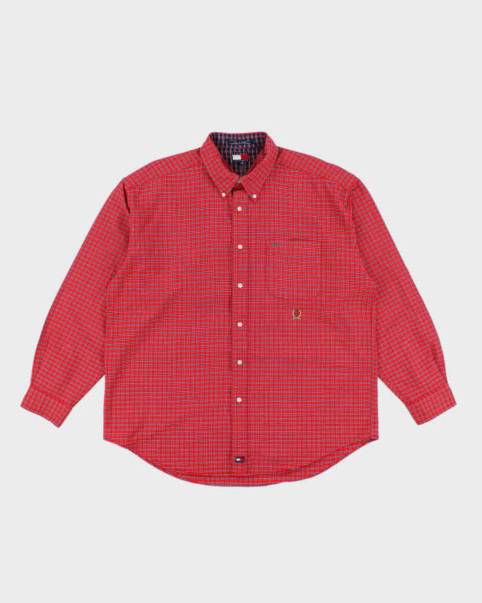 Vintage Y2K Tommy Hilfiger Oversized Patterned Flannel Shirt - XL