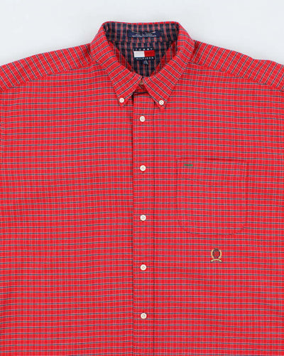 Vintage Y2K Tommy Hilfiger Oversized Patterned Flannel Shirt - XL