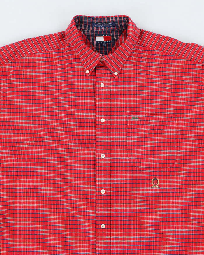 Vintage Y2K Tommy Hilfiger Oversized Patterned Flannel Shirt - XL