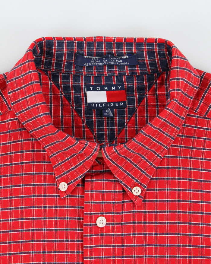 Vintage Y2K Tommy Hilfiger Oversized Patterned Flannel Shirt - XL