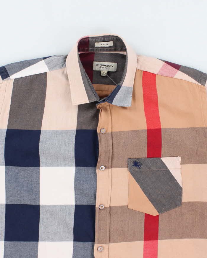 Vintage Y2K Burberry London Patterned Long Sleeve Shirt - XL