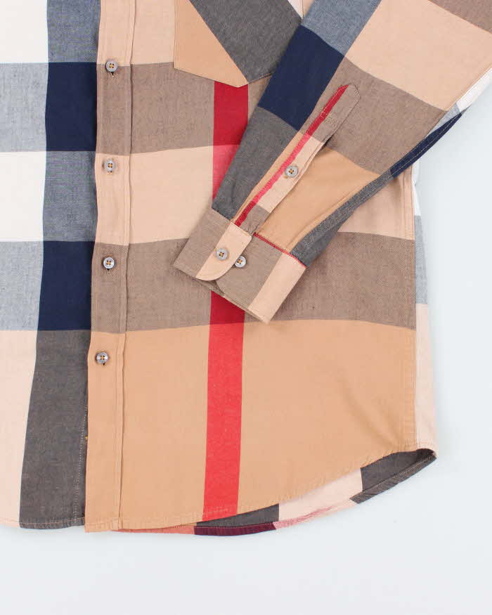 Vintage Y2K Burberry London Patterned Long Sleeve Shirt - XL