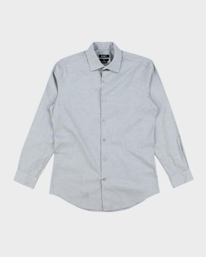 Vintage DKNY Plain Slim Fit Long Sleeve Shirt - S