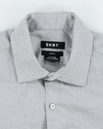 Vintage DKNY Plain Slim Fit Long Sleeve Shirt - S