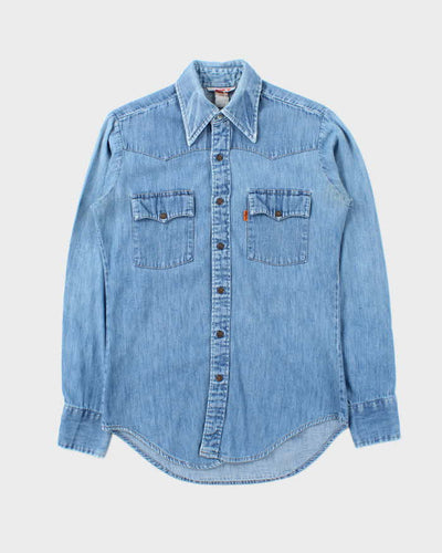 Vintage 90's Levi's Medium Wash Snap Button Denim Shirt - S