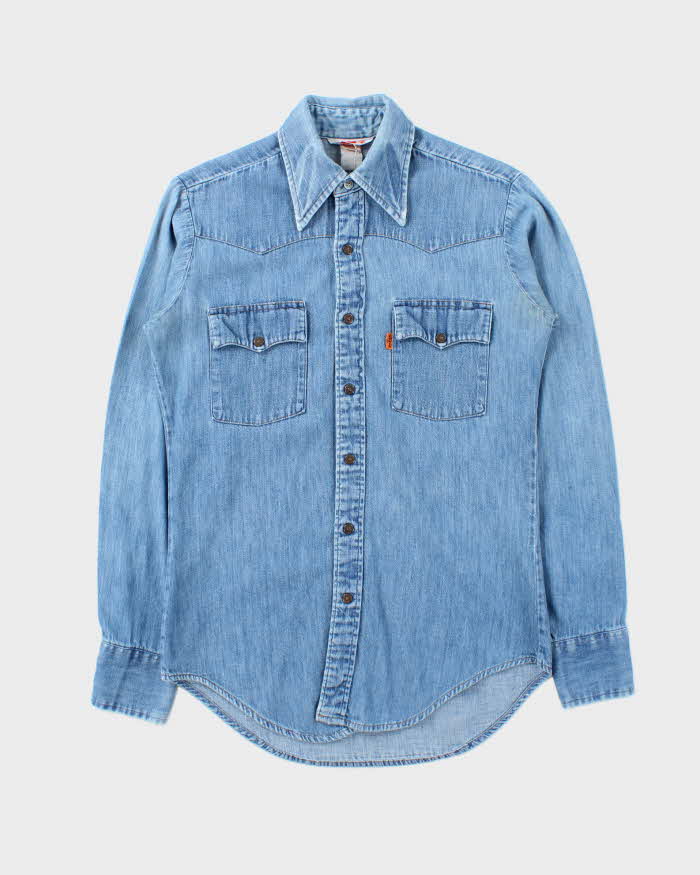 Vintage 90's Levi's Medium Wash Snap Button Denim Shirt - S