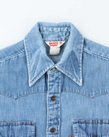 Vintage 90's Levi's Medium Wash Snap Button Denim Shirt - S