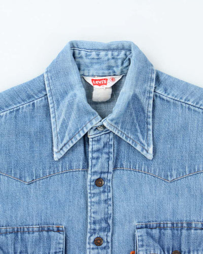 Vintage 90's Levi's Medium Wash Snap Button Denim Shirt - S