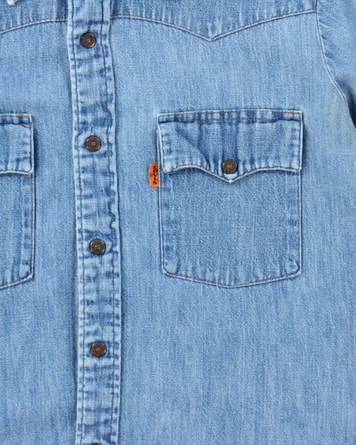 Vintage 90's Levi's Medium Wash Snap Button Denim Shirt - S