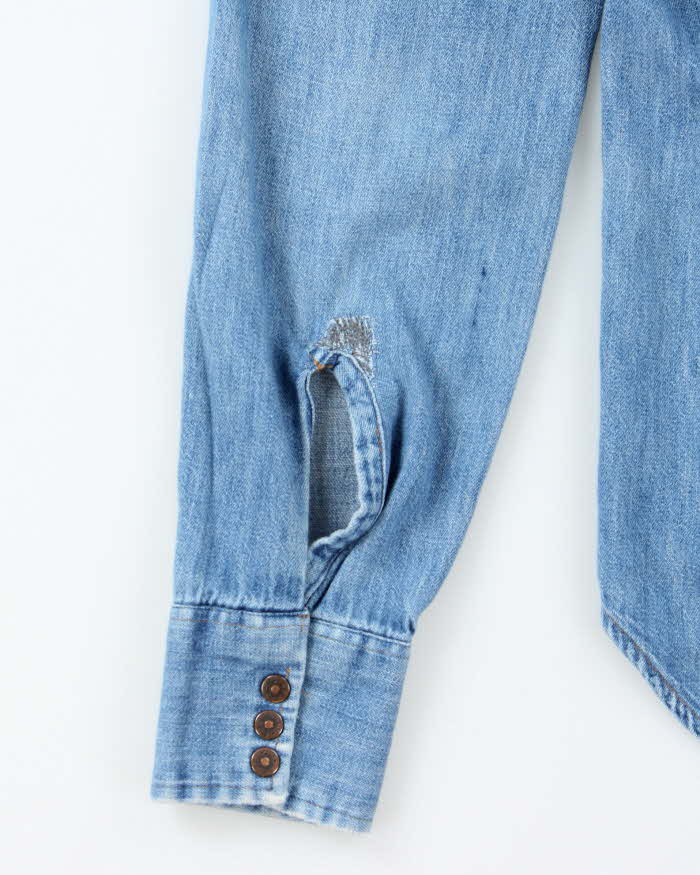Vintage 90's Levi's Medium Wash Snap Button Denim Shirt - S