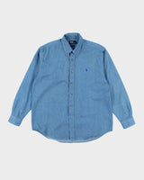 Vintage 2000's Ralph Lauren Medium Wash Long Sleeve Denim Shirt - L