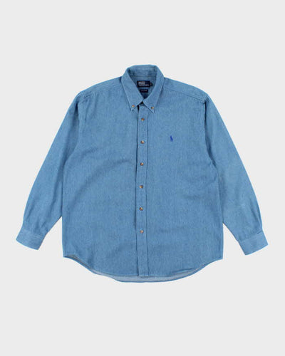 Vintage 2000's Ralph Lauren Medium Wash Long Sleeve Denim Shirt - L