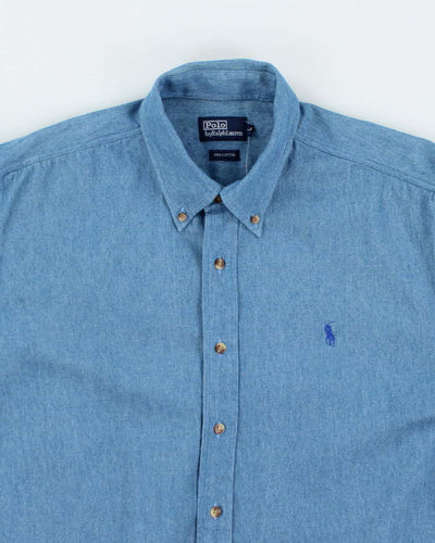 Vintage 2000's Ralph Lauren Medium Wash Long Sleeve Denim Shirt - L