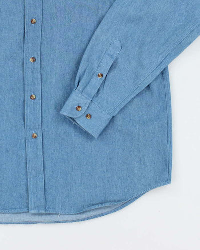 Vintage 2000's Ralph Lauren Medium Wash Long Sleeve Denim Shirt - L