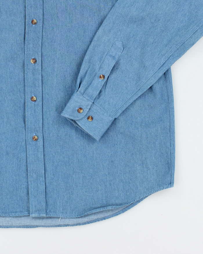 Vintage 2000's Ralph Lauren Medium Wash Long Sleeve Denim Shirt - L