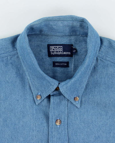 Vintage 2000's Ralph Lauren Medium Wash Long Sleeve Denim Shirt - L