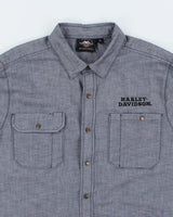 Vintage 2000's Harley Davidson Embroidered Snap Button Shirt - XL